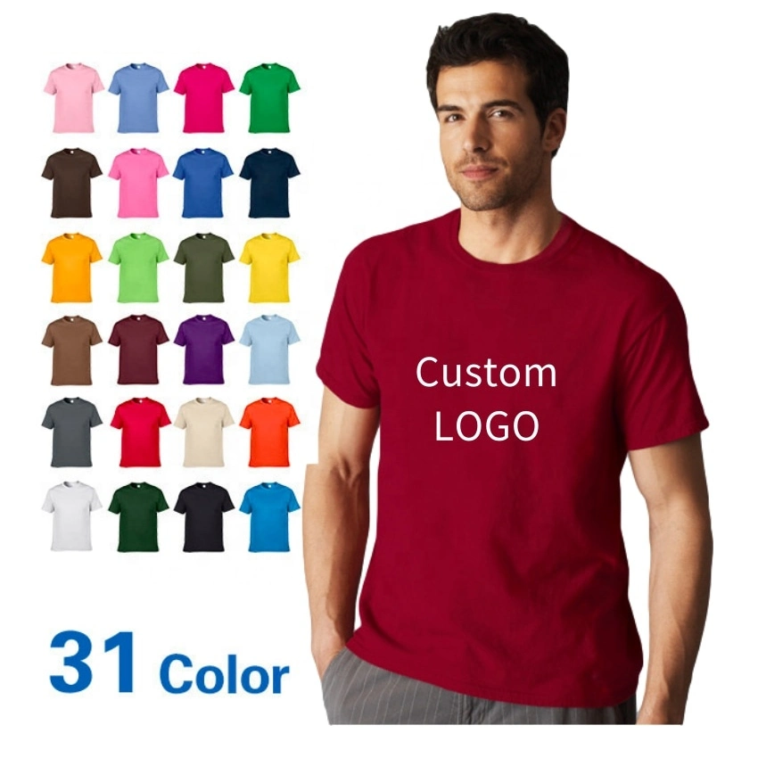 Factory Direct Sales 100% Cotton 180g Men T-Shirt Printing T Shirt OEM Custom Logo